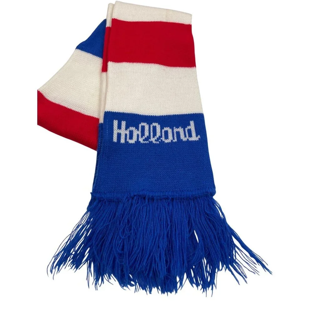 Vintage Netherlands Holland Dutch Football Soccer Team Scarf Red White Blue